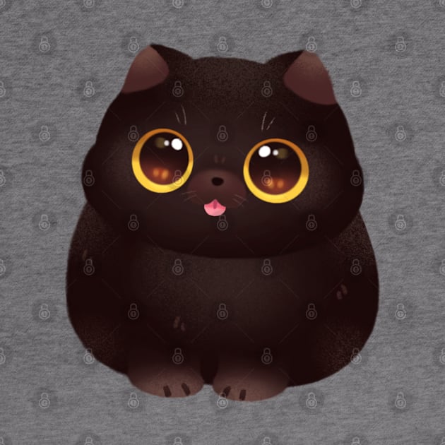 Chonky Black Cat by Riacchie Illustrations